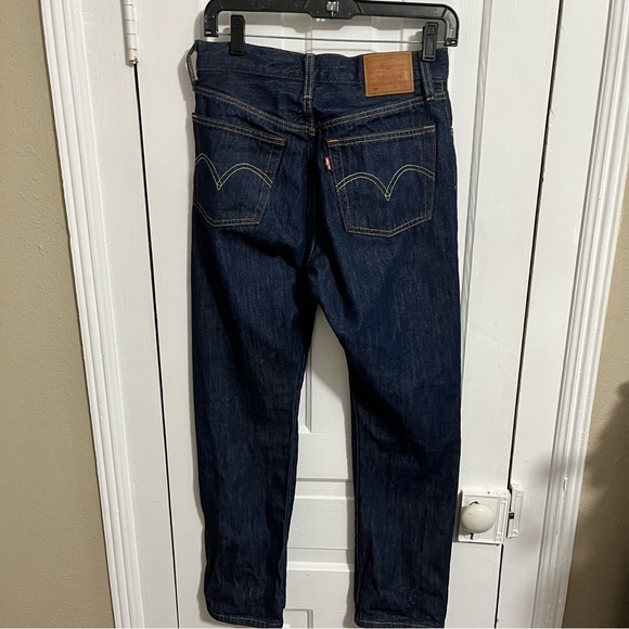 Levi’s 501 Jeans Across A Plain Dark Wash 100% Cotton Size 27 J2 - Picture 6 of 12